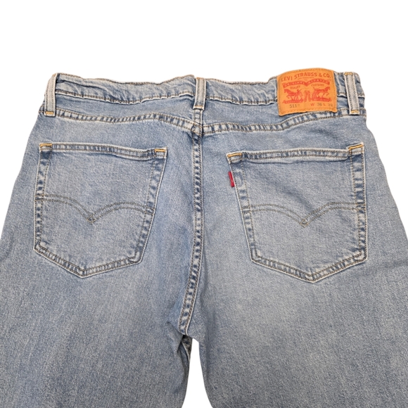 Mens 511 Levi's Light Blue Straight Leg Jeans Slim 36x32 Run Small - Picture 6 of 13